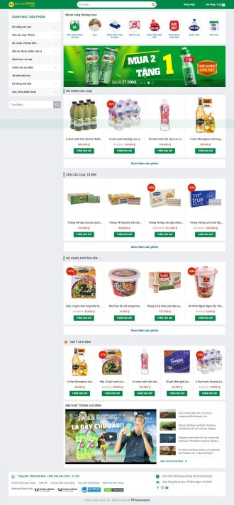 Mẫu website giống Bách Hóa Xanh