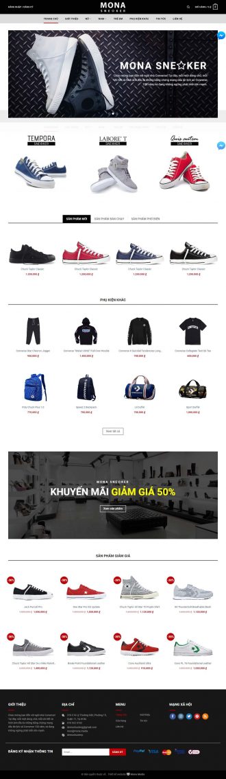 Mẫu website giống Converse
